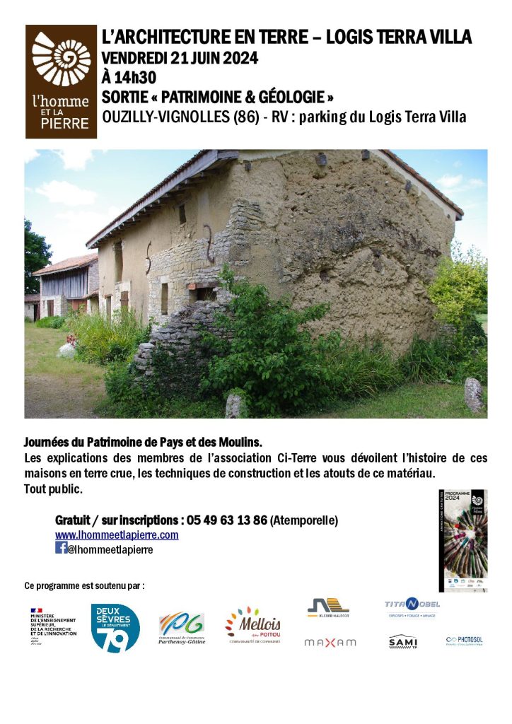 L'Homme et la Pierre Visite Logis Terra Villa Vendredi 21 Juin 2024 à 14h30 Ouzilly-Vignolles Moncontour 86